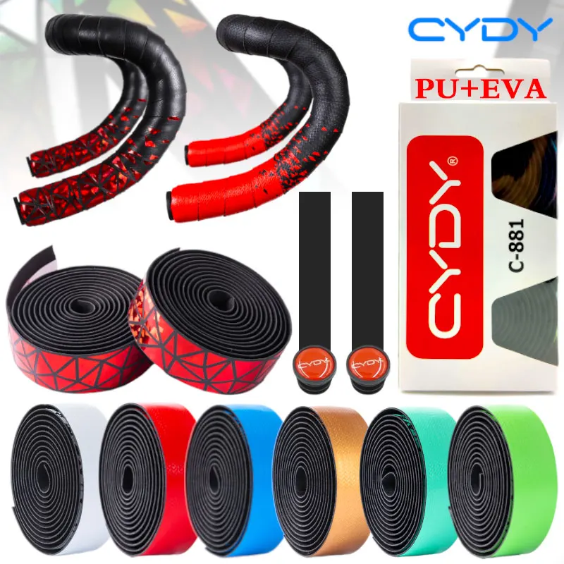 

CYDY Bicycle Handlebar Strap MTB Road Bike Handle Tape Non-Slip PU EVA Tape Handbar Protection Cover Cycling Accessories 1Pair