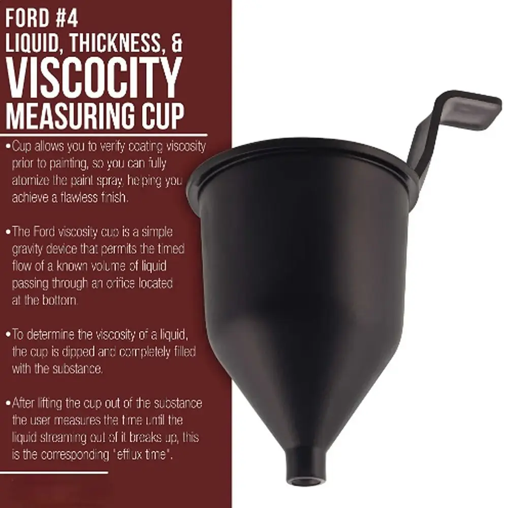 Black Plastic Viscosity Measuring Cup Liquid Consistency Thickness Cup Measure Paint Varnish Lacquer Inks Replace