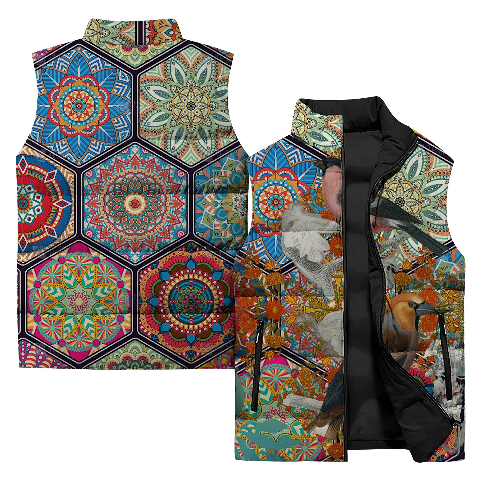 thumbnail image 1 of Chaleco con impresión digital 3D para hombre, resistente al viento, con estampados personalizados de moda, abrigos casuales y versátiles para hombre, cómodos y cálidos, 1 of 4