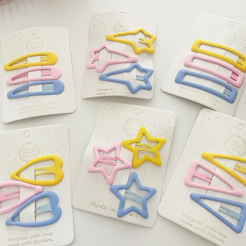 Candy Colors Hair Clips For Girls Women Simple Basic Sweet Hairpins Painted Colorful Matte Hair Accessories