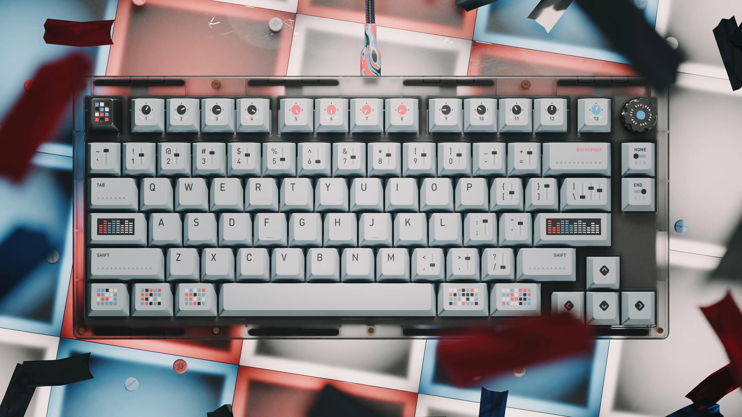 Synth Keycaps Cereja Perfil PBT Dye Sublimação