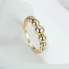 Male Female Minimalist Round Beads Ring Gold Color Simple Stacking Thin Rings For Women Men Wedding Bands Party Finger Jewelry
