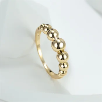 Male Female Minimalist Round Beads Ring Gold Color Simple Stacking Thin Rings For Women Men Wedding Bands Party Finger Jewelry