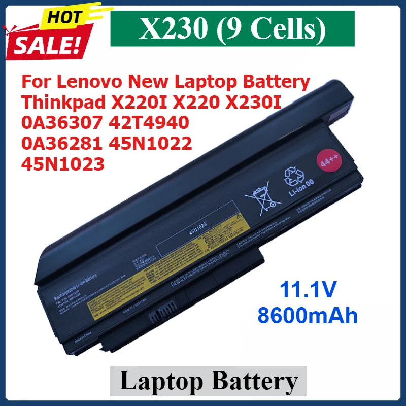 11.1V X230 Battery For Lenovo Laptop Battery Thinkpad X220I X220 X230I 0A36307 42T4940 0A36281 45N1022 45N1023 Laptop Batteries