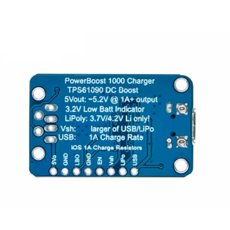 T24C 2465 스팟 충전식 모듈 5V Lipo USB 부스트 1A 충전기 Powerboost 1000 전자 제품용 휴대용 충전 솔루션