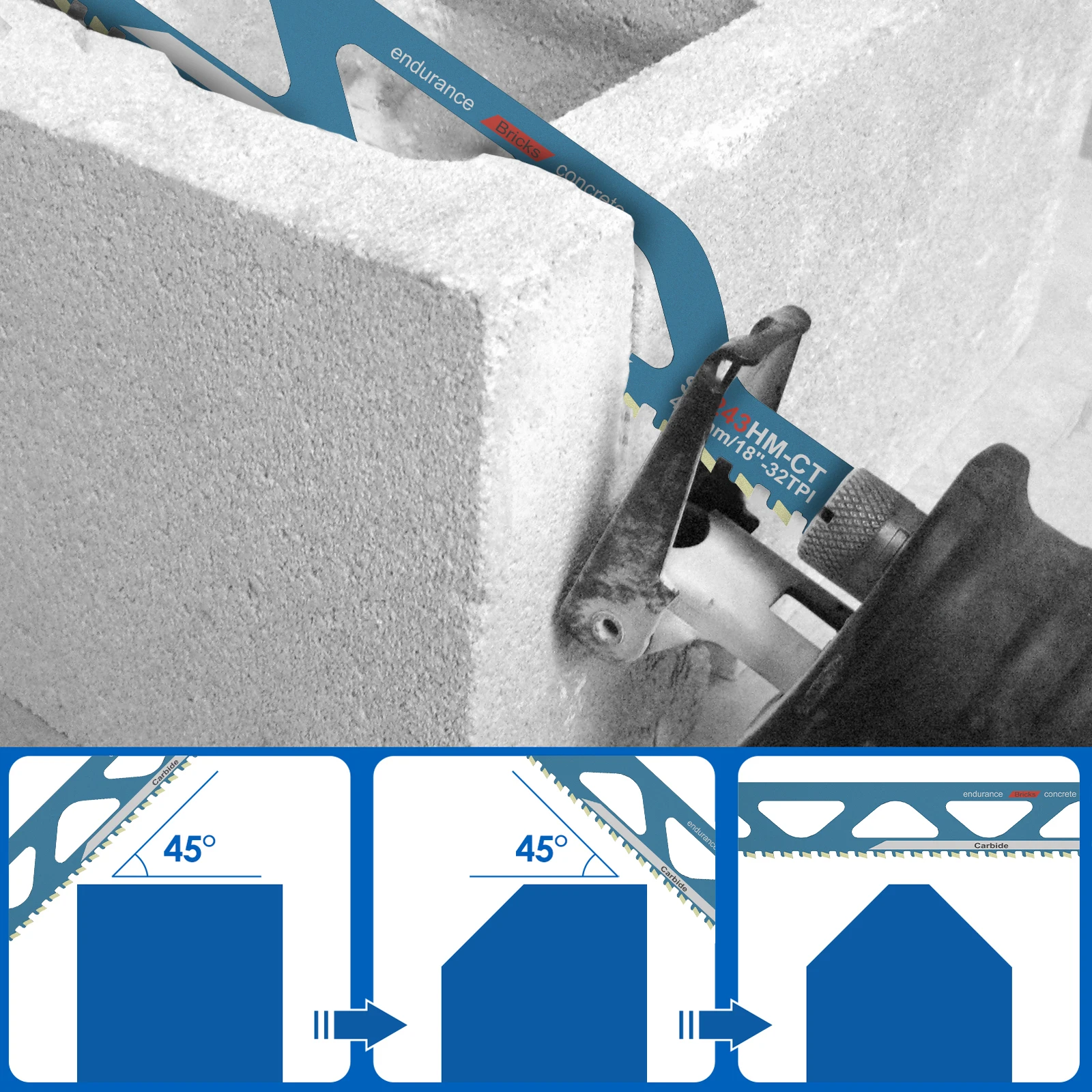 Reciprocating Saw Blades Reciprocating Saw Blade 10/12/18/20inch Universal Cutting Recip Sabre Saw Blade Alloy Steel Brick Concrete Cutting