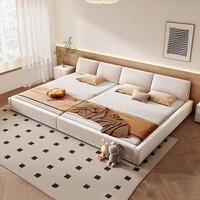 Chambre à coucher lit esthétique moderne luxe cadre Rail lit multifonctionnel King Size tête de lit Camarotes Para dortoir meubles 4