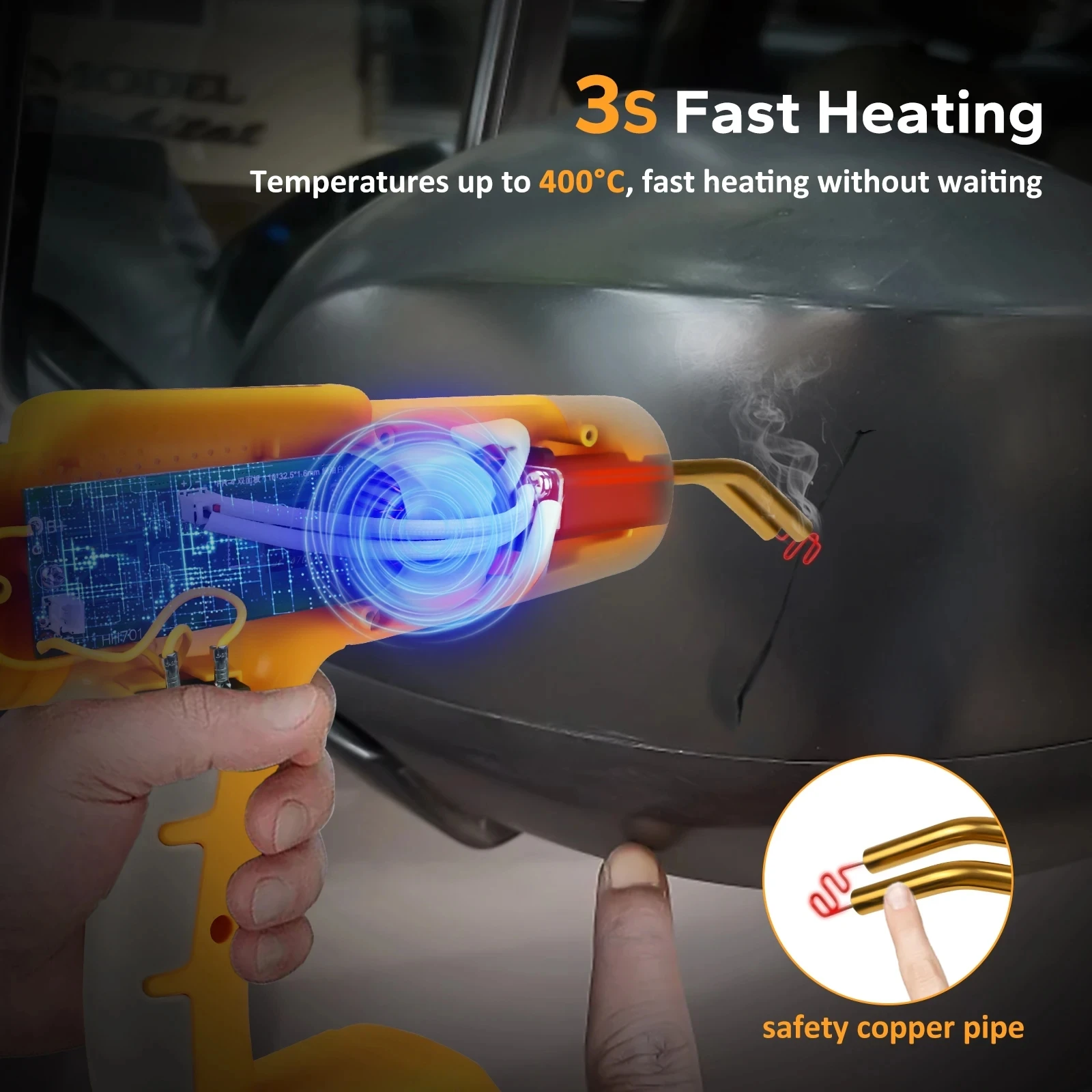 80W De-PO05 Plastic Welding Nail Gun Cordless for Dewalt 20V Battery 3S Quick Heat with 600pcs Hot Staples 3