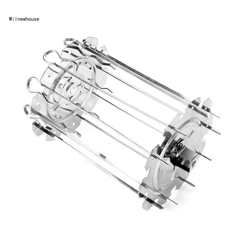 

Stainless Steel Roasting Cage BBQ Grilling Cage Barbecue Skewers Set BBQ Tools Perfect for Barbecue Parties Gatherings Dropship
