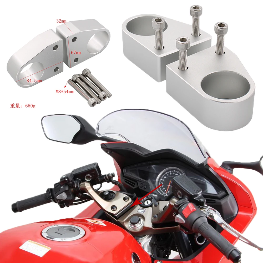 ForHondaVFR800VFR80020142018AccessoriesCNCHandleBarsRiserHandleVFR800BarOffset