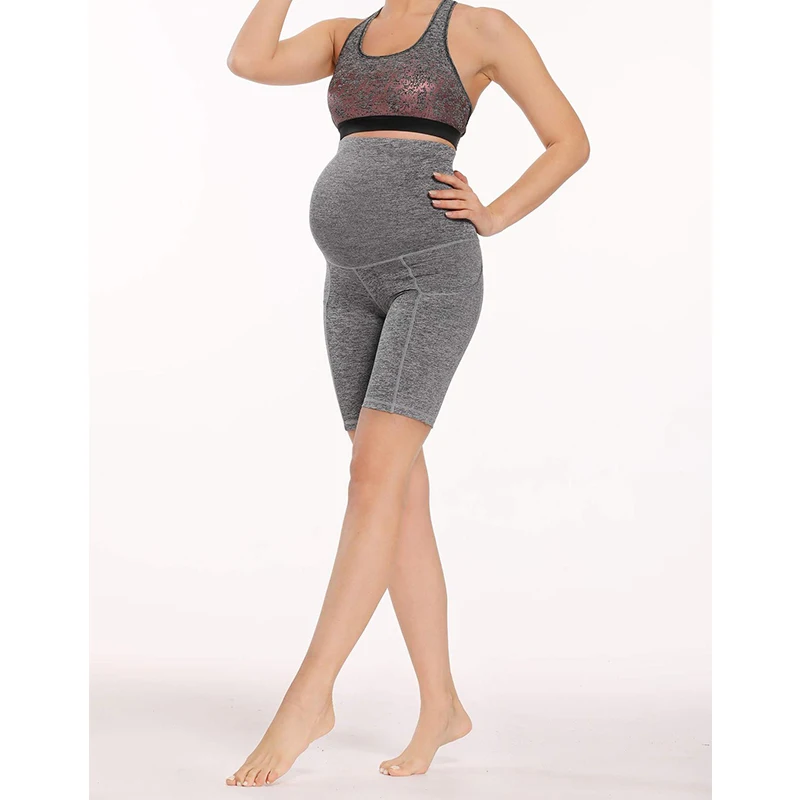 Summer Maternity Leggings Woman Mini Yoga Fitness Sports High Waist Belly Pregnant Pants Slim Shorts 1PC pregnant shorts