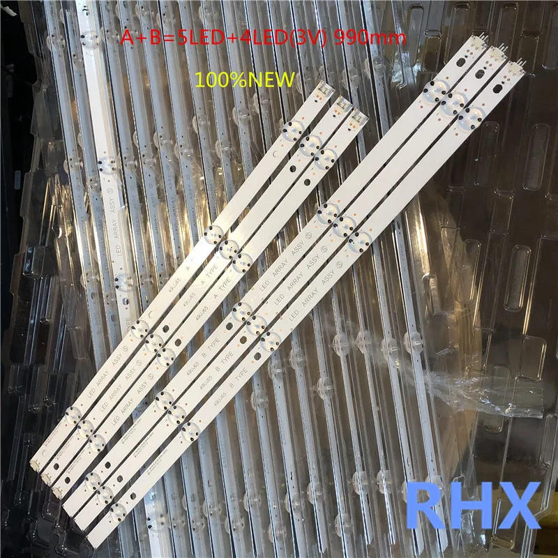 New Kit 6 PCS LED backlight strip 49UJ701V 49UJ65 A B TYPE 17Y 49UJ65_A_27LED 49UJ65_B_27LED led backlight kit