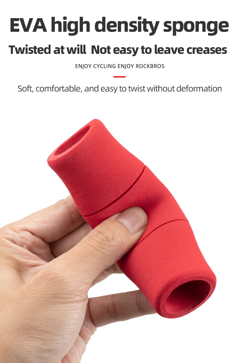 Description Picture 5 of itemROCKBROS Bicycle Grips Bamboo Joint Bike Handlebar Grips With Dust Plug Soft Shockproof EVA Aluminum Alloy Cycling Handle Parts