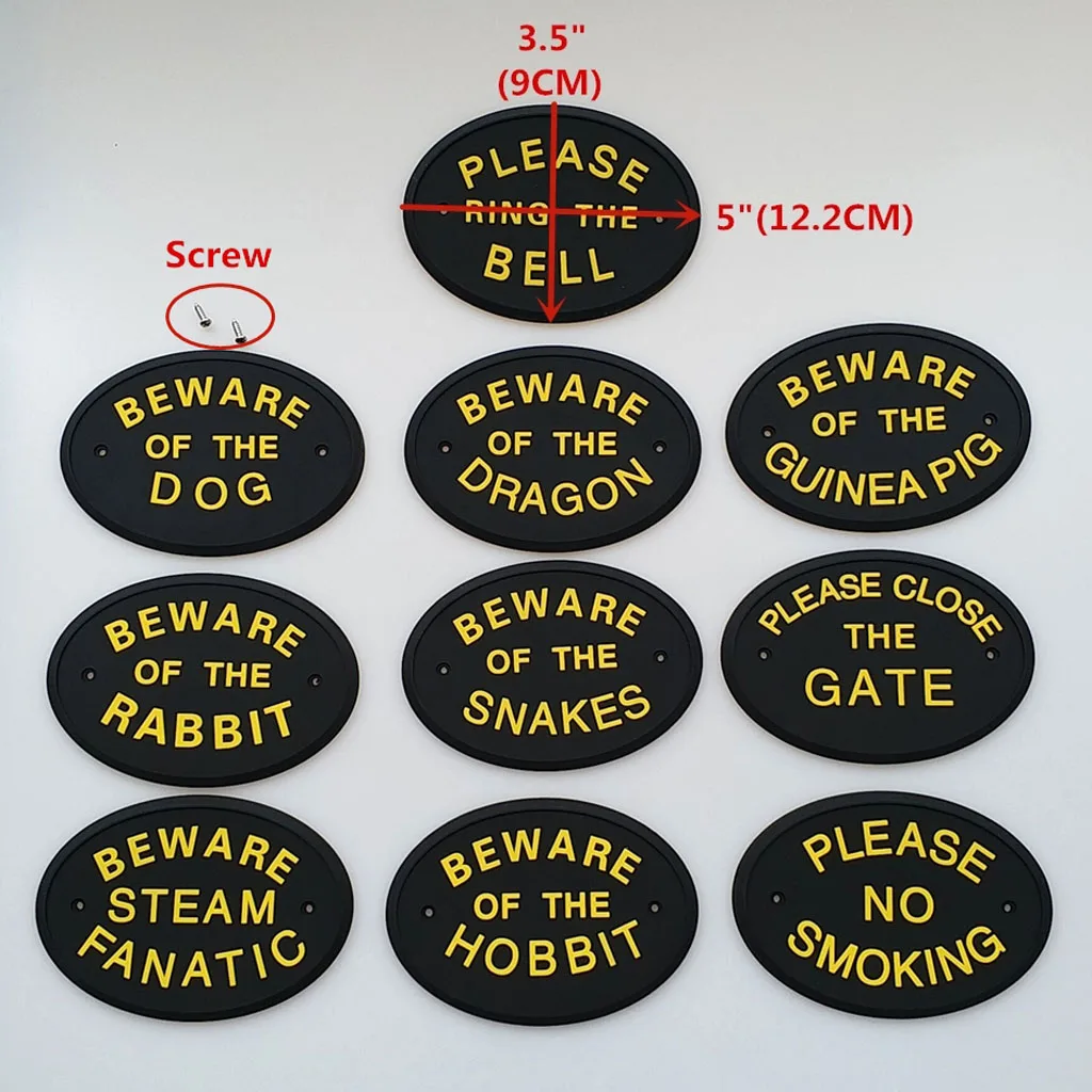 1pc Silver PLEASE RING THE BELL Garden House Wall Door Plaque Sign In Black