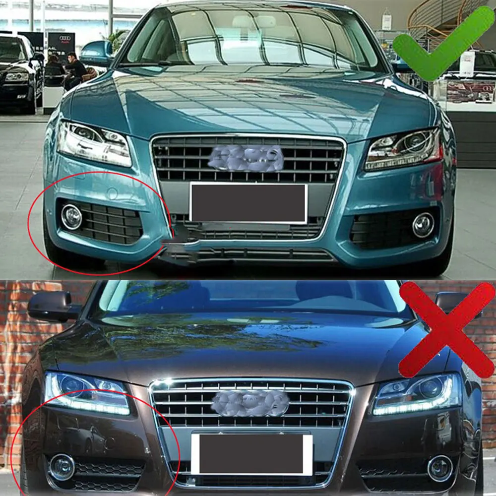 2 個ブラックフロントバンパー下部フォグライトランプグリルグリルカバーアウディ A5 2012 2013 2014 2015 201