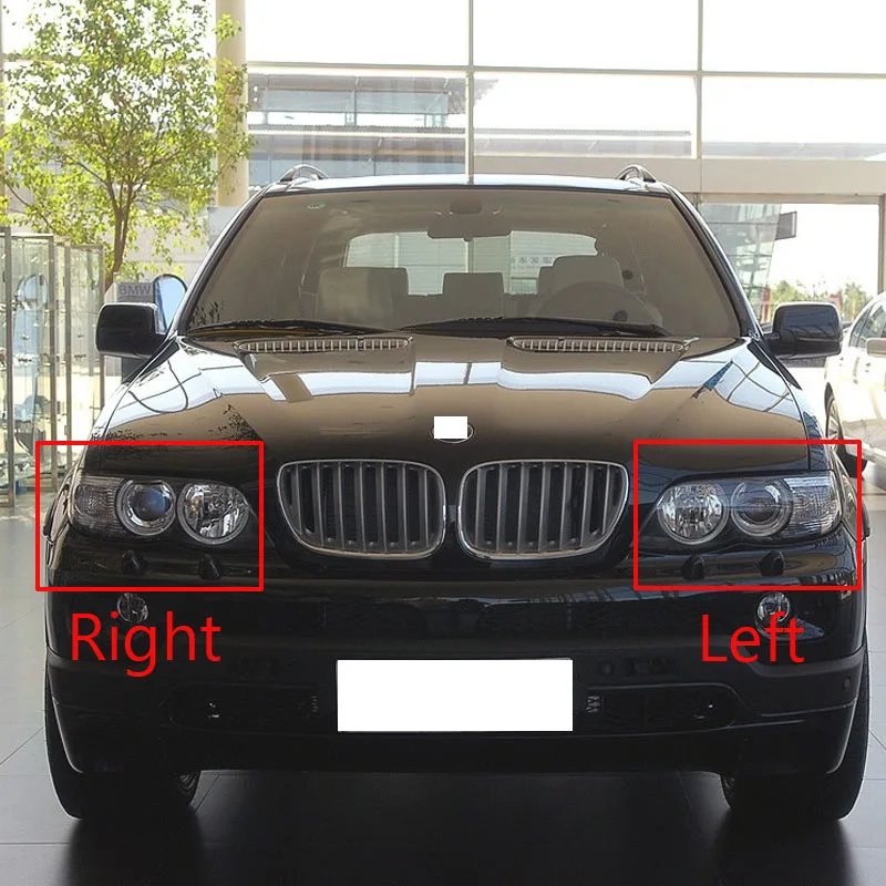 자동차 전면 헤드 라이트 렌즈 유리, BMW X5 E53 2004-2006 용 자동 쉘 헤드 램프 전등갓 헤드 라이트 램프 커버 램프 커버