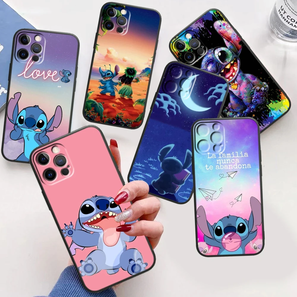 

Disney Cartoon Lilo & Stitch For Apple iPhone 15 14 13 12 11 Pro Max mini XS XR X 8 7 6S 6 5S Plus Transparent Phone Case