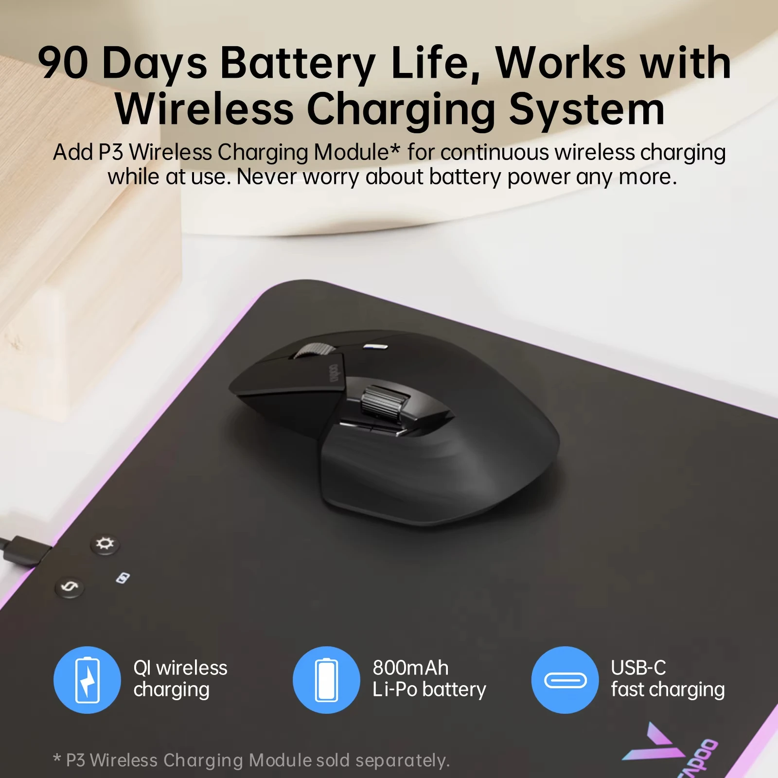 Rapoo MT760/MT760Mini Multi-mode Rechargeable Wireless Bluetooth Mouse Ergonomic 4000 DPI Support Up to 4 Devices Office Mice wireless mouse ergonomic mouse