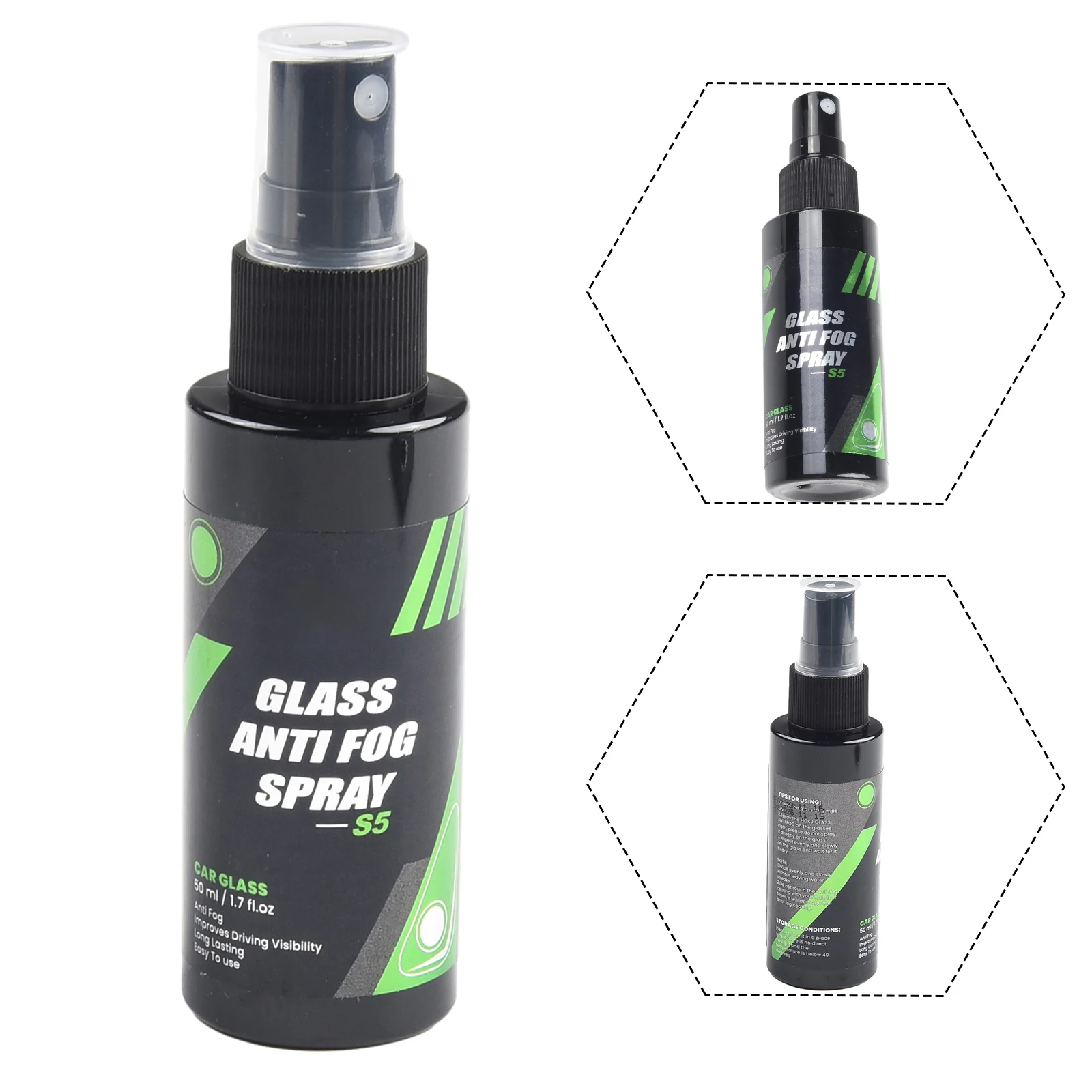 1Bottle 50ml Car Anti-fog Spray HGKJ S5 For Car Inside Glass Prevents Fogging Clear Vision Automotive Care