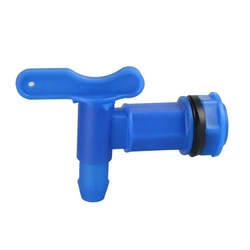 Enhanced Water Butt Tap with Plastic Faucet for Garden and Rain Barrel Applications (Blue)