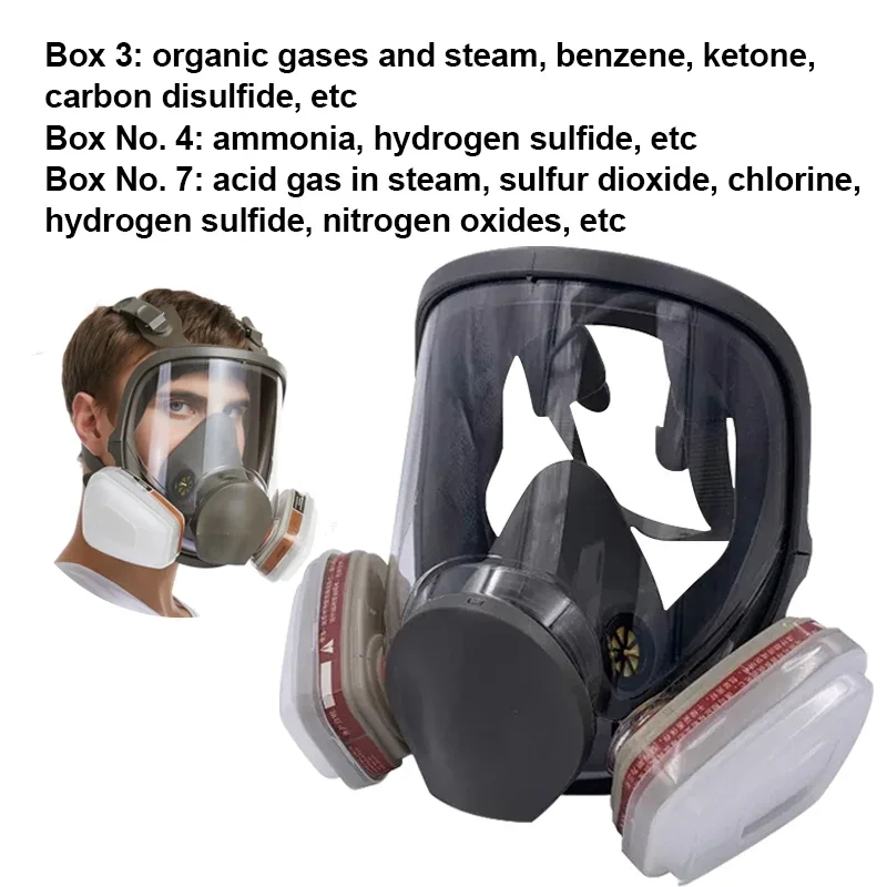 15 in 1 Gas Mask Respirator 6800 Facepiece Full Face Protect For Spray Painting