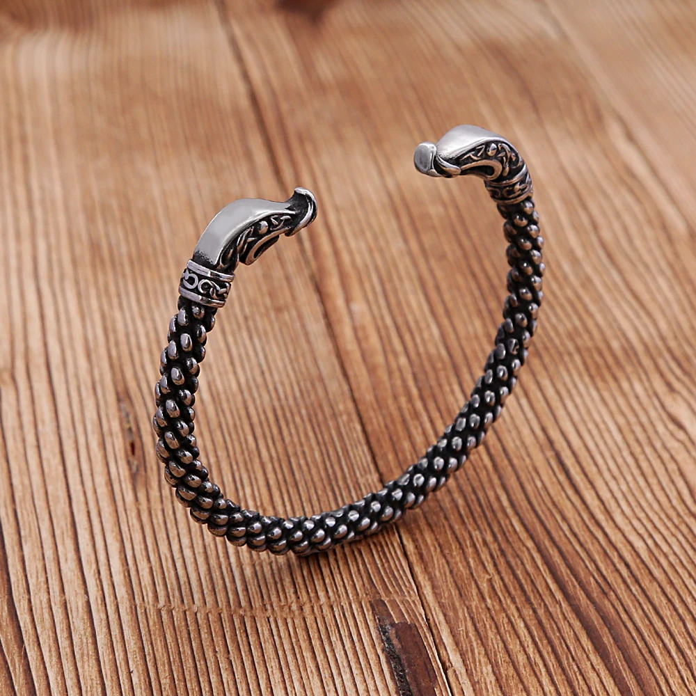 Retro Viking Snake Bracelets Punk Stainless Steel Creative Animal Bracelet for Men Women Amulet Jewelry Accessories stainless steel bracelet,snake bangle bracelet
