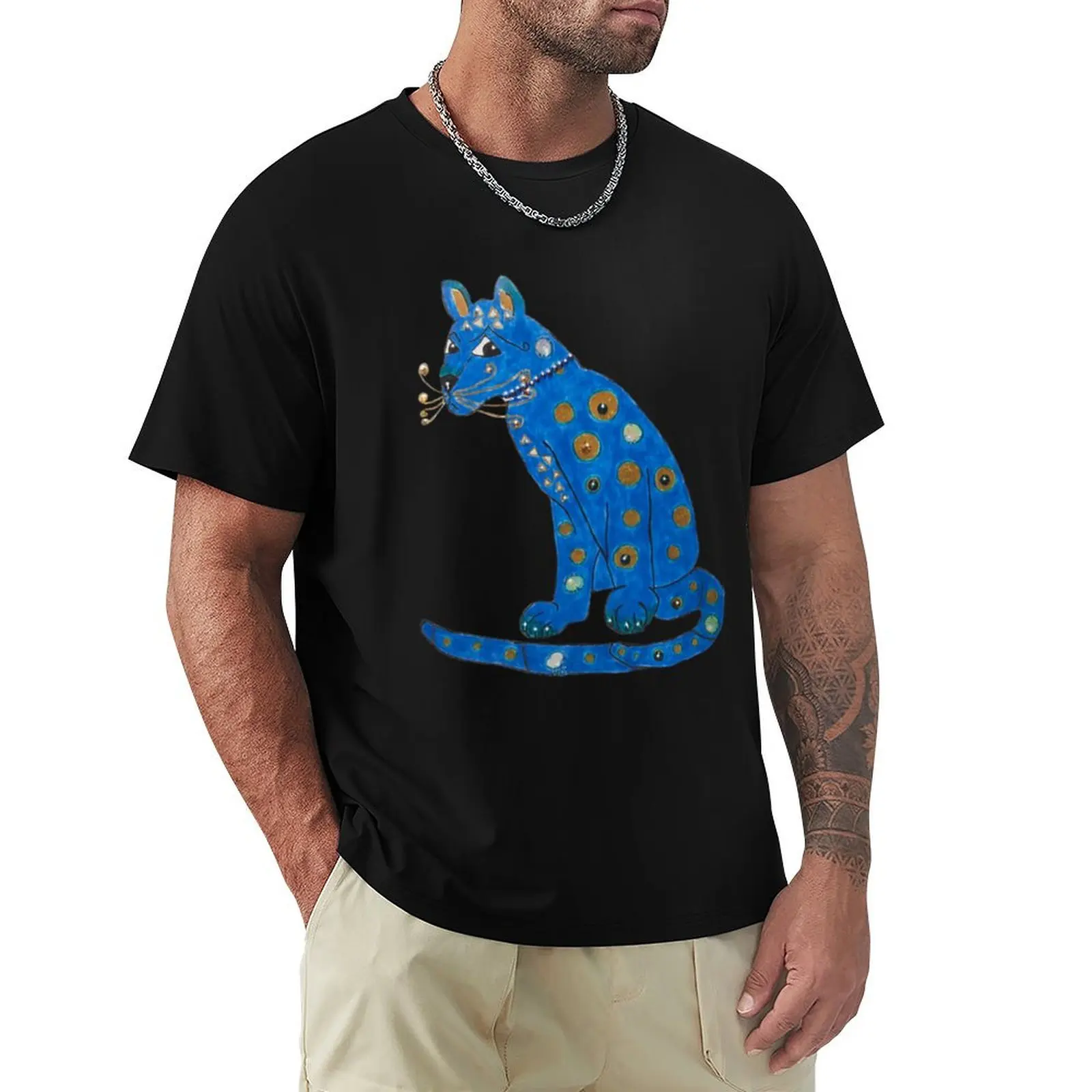 

blue cat T-Shirt vintage graphic tee cheap stuff mens graphic t-shirts hip hop
