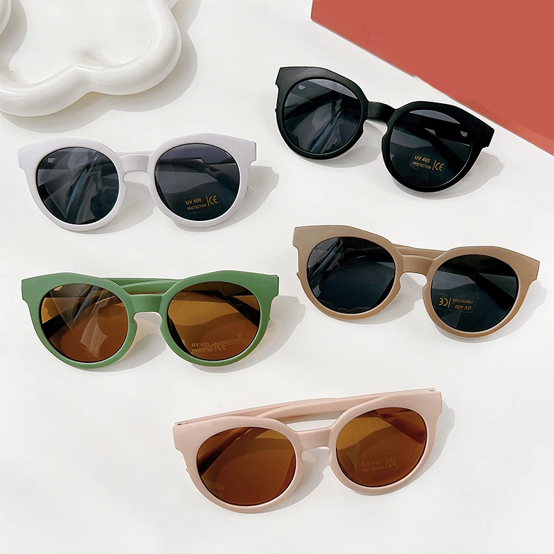 New Fashion Children Glasses Vintage Round Outdoor Sun Protection Baby Girls Acrylic UV400 Sunglasses Kids Eyeglasses_voghion.com