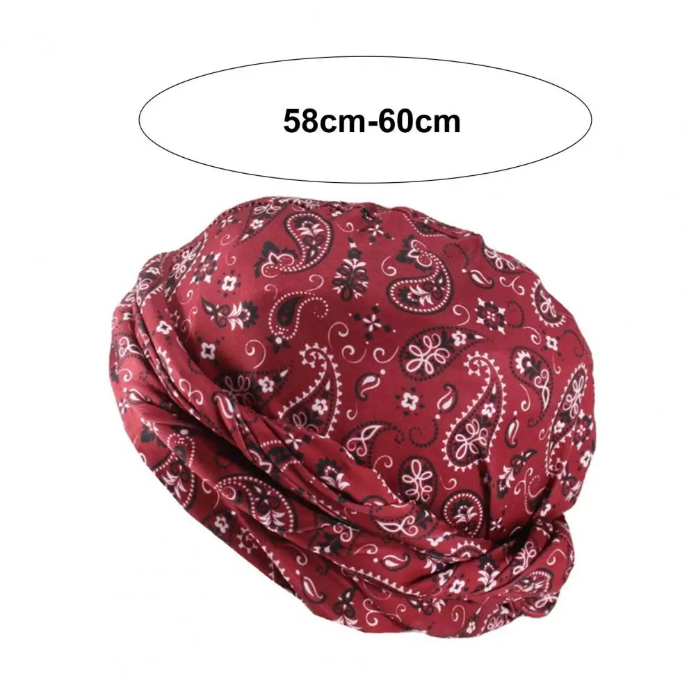 Double Layer Men Turban Hat Bohemia Cashew Flower Printing Classical Men's Autumn Hats Solid Color Beanies Hip Hop Hats Skullies men hats