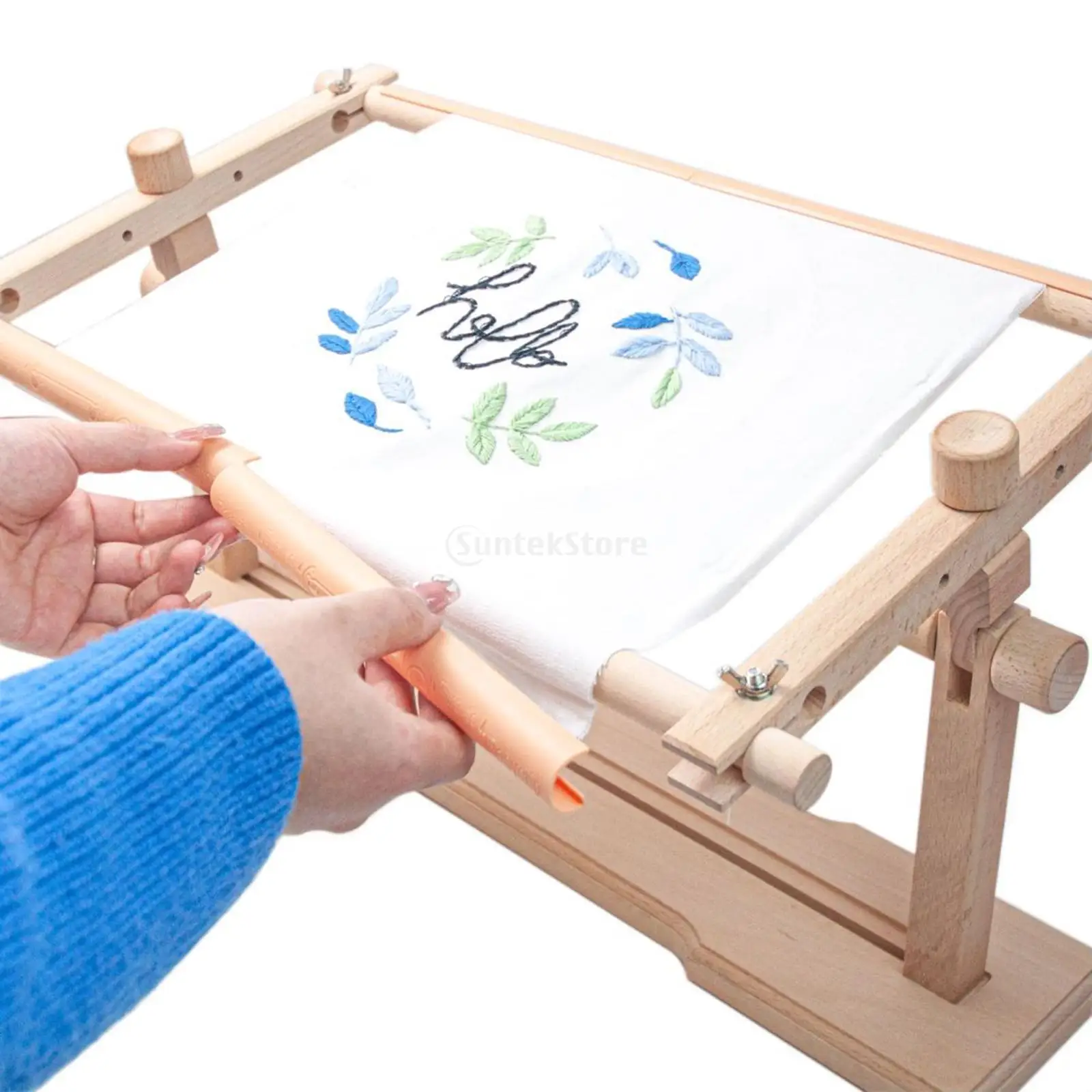 Cross Stitch Frame Scroll Rotated Embroidery Frame Stand Wood Tapestry Frame Reversible Embroidery Frame Hand Work Tabletop