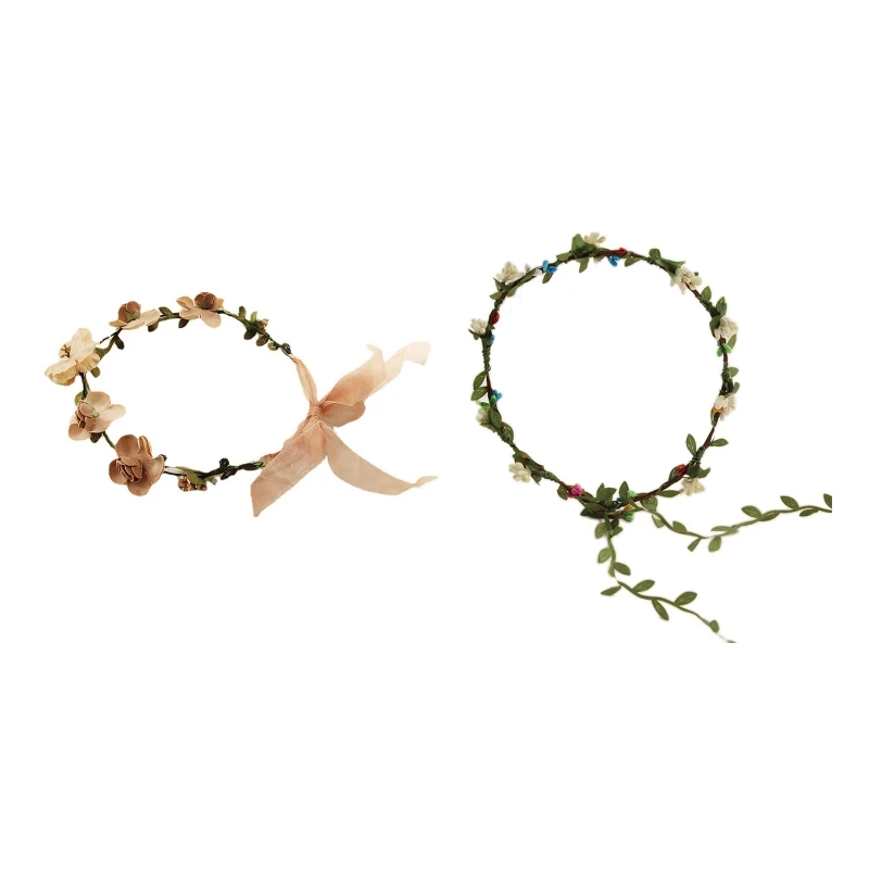 

Flower Headband Women Bohemian Flower Boho Bridal Flower Wreath Hair Hoop