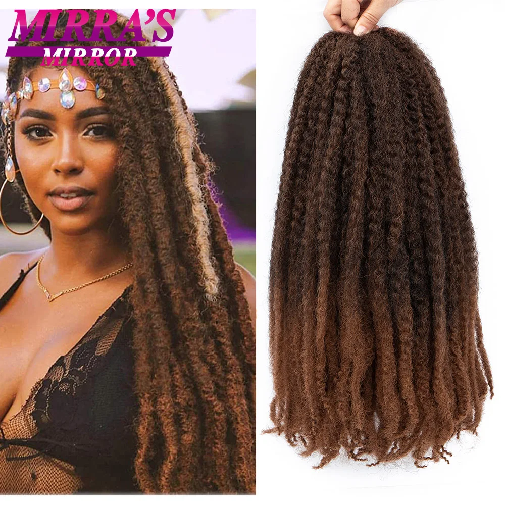 

18 Inch Afro Kinky Curly Crochet Braids Marley Braid Hair For Dreadlocks Ombre Synthetic Twist Braiding Hair Extensions