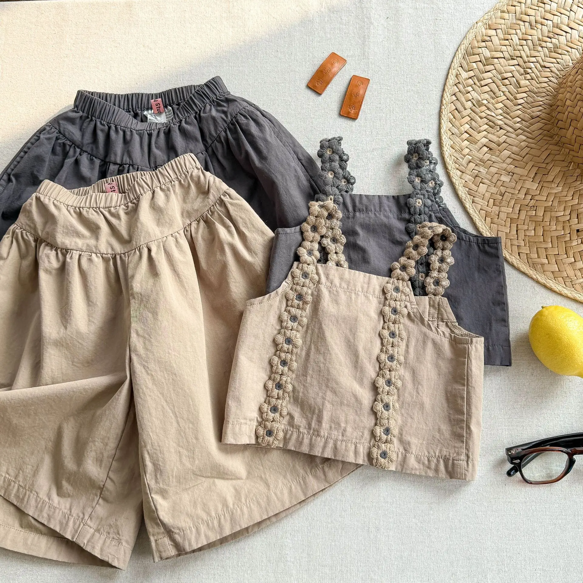 Girls Summer Floral Camisole and Pants Set