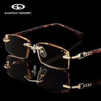 BEGREAT luxe concepteur lunettes de lecture sans monture diamant coupe cadre hommes femmes presbytie Anti-lumière bleue carré lecteur lunettes 1