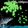 100pcs/lot Oval Night Luminous Fishing Beads Glowing Sea Fishing Lure Bait Floating Beads Fishing Tackles Tool for Rig 4/5/6/8mm