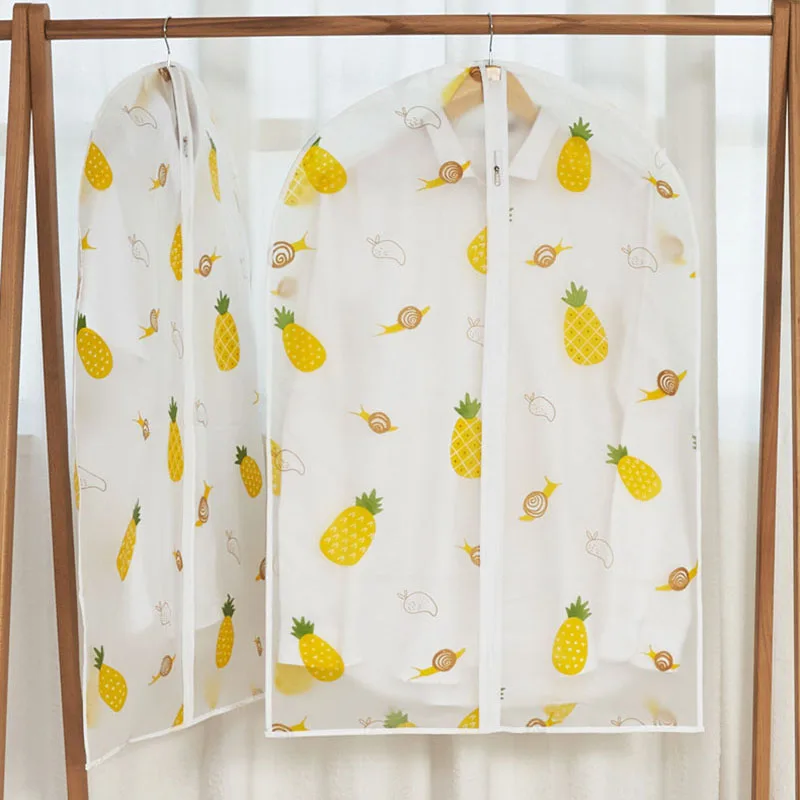 

5PCS Clothes Dust Cover With Zipper Garment Suit Coat Household Wardrobe Closet Storage Bags PEVA Clothing Covers Hanging Bag
