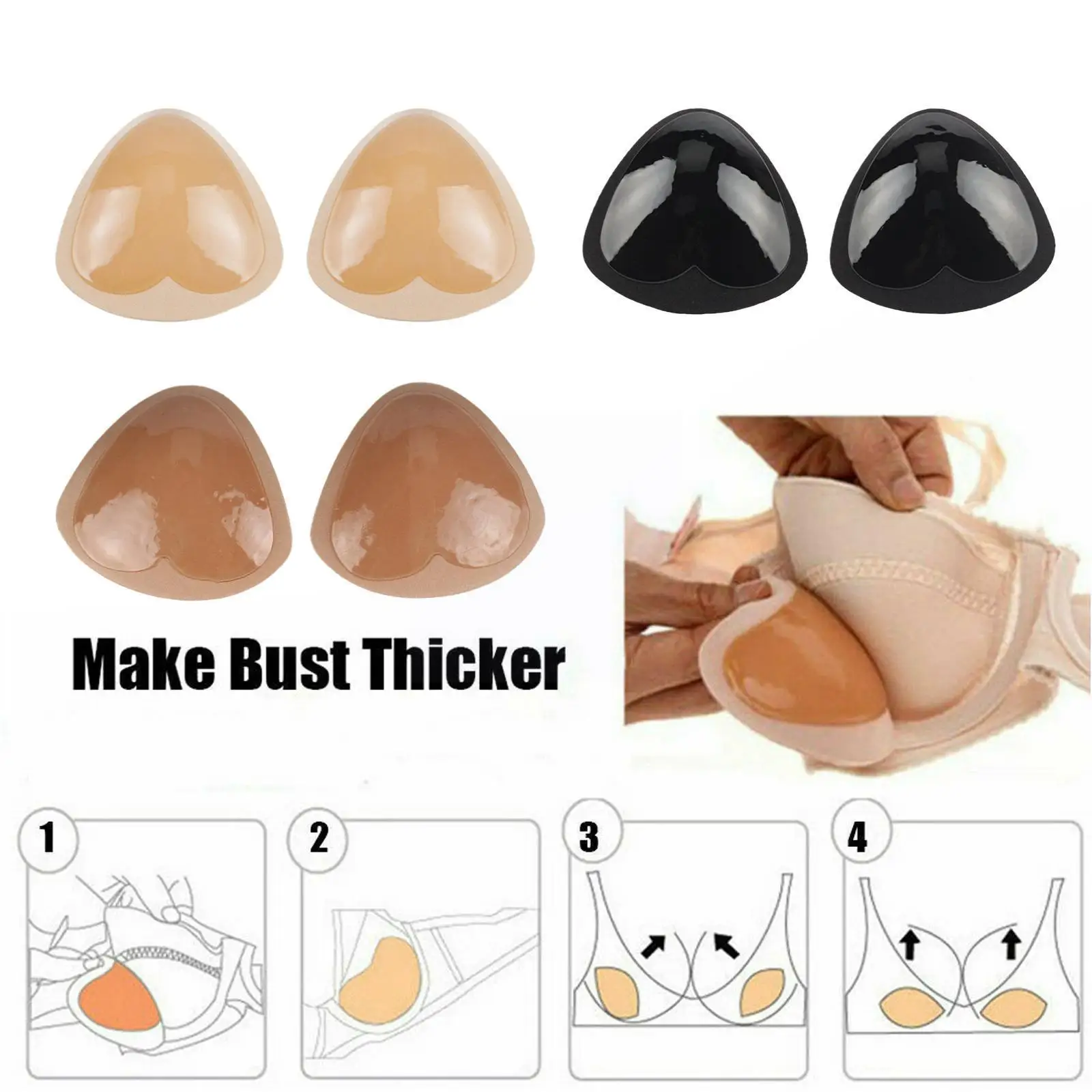 

Bikini Chest Pads Bikini Set Push Up Cup Silicone Bikini Sponge Swimwear Women Thick 2022 Breathable New Bra 2022 Swimwear E3M1