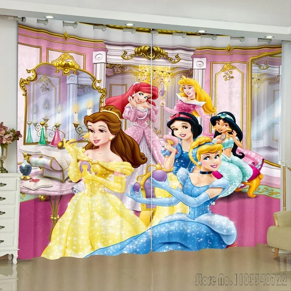 The Prince and Princess Belle Window Curtain 3D Print Blackout Curtains Living Room Bedroom Decor Custom Kids Gift 4