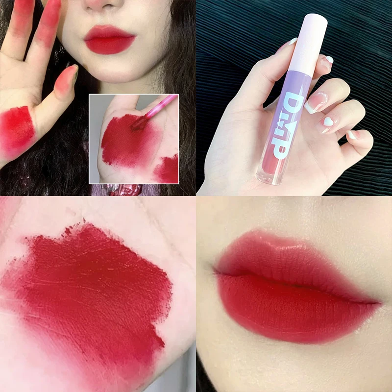 Dark Brown Lipstick Matte Punk Lip Gloss Sexy Cool Toned Long Lasting Non-Stick Cup Liquid Lipstick Lip Mud Makeup Cosmetics