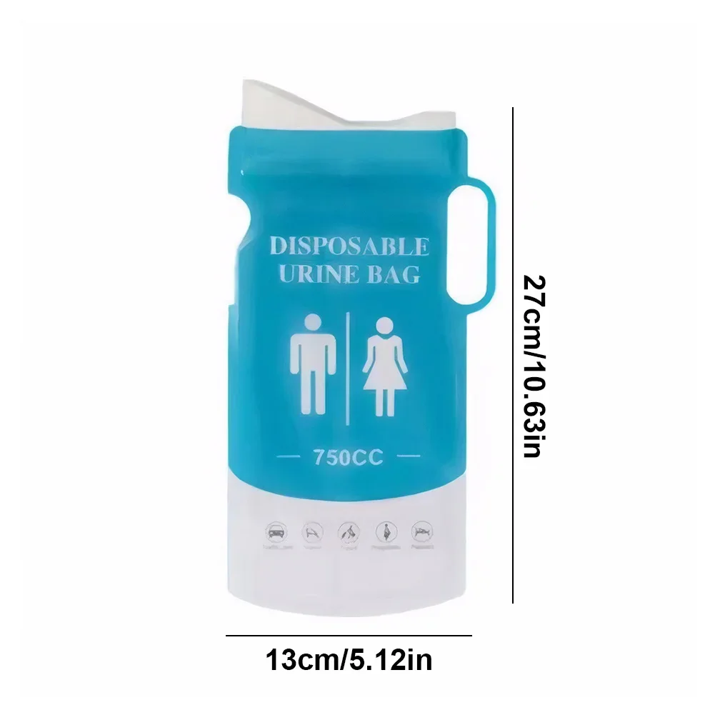 750ml Disposable Urine Bag Travel Urinals with Handle Outdoor Emergency Urinate Bags Leakproof Self Sealing for Camping Hiking
