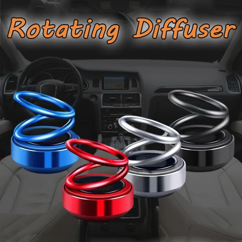 

Alloy Air Freshener Diffuser For Car Dashboard Decoration Universal Solar Rotating Perfume Fragrance Diffuser Auto Decors