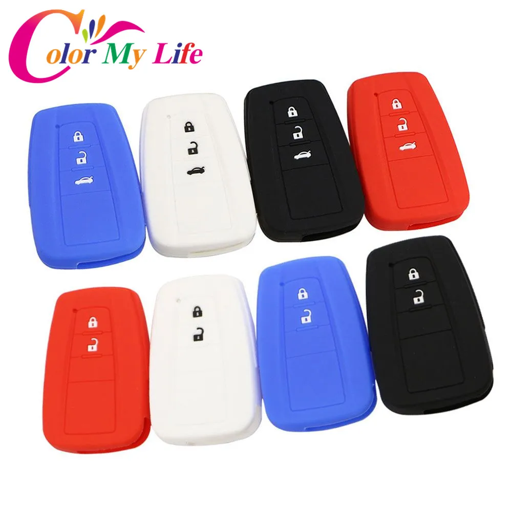 Silicone Car Key Fob Cover Case for Toyota CHR C-HR Camry Prius Prado-2 3 Buttons Remote Keyless for key case cover,key case,car key shell
