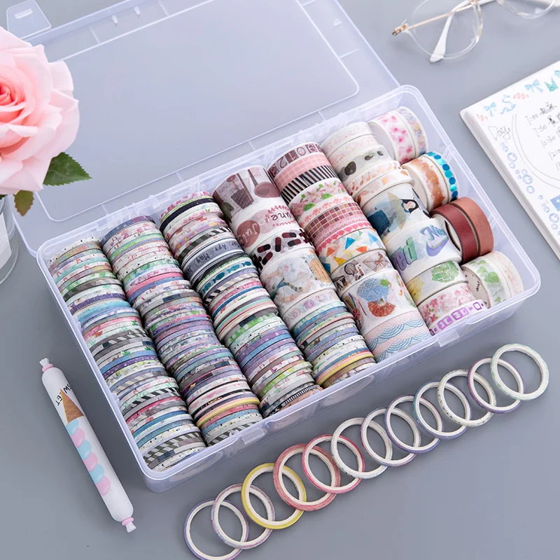 

1Set Cute Washi Tape Set Kawaii Masking Tapes for Kids DIY Decorative Planner Diary Split Line Tape Scrapbooking Photo Ablums