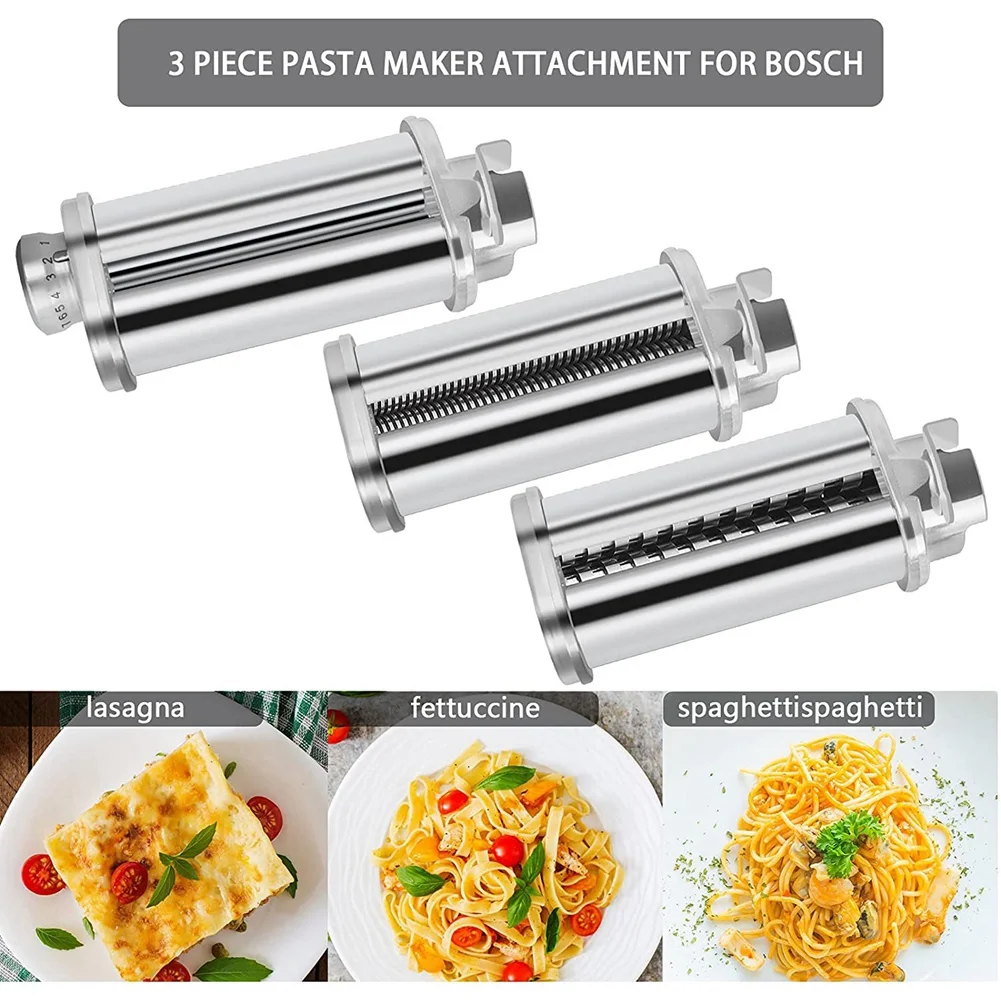 ABYN-Pasta Roller Attachment For Kitchen Mixer, Pasta Sheet Roller, Spaghetti & Fettuccine Cutter Maker Accessories