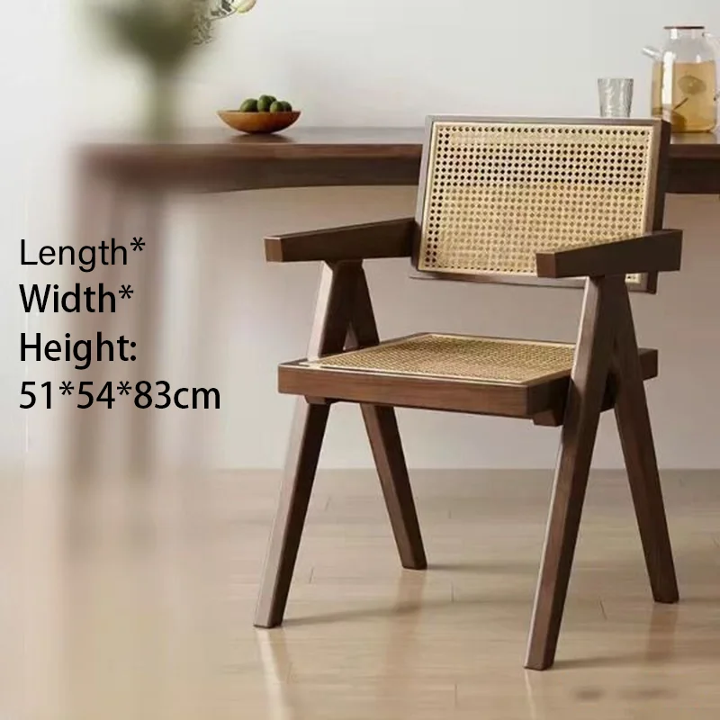 Nordic Solid Wood Rattan Dining Seat Home Balcony Relaxation Garden Chair Natural True Netizen Hostel Chandigarh Outdoor Chair