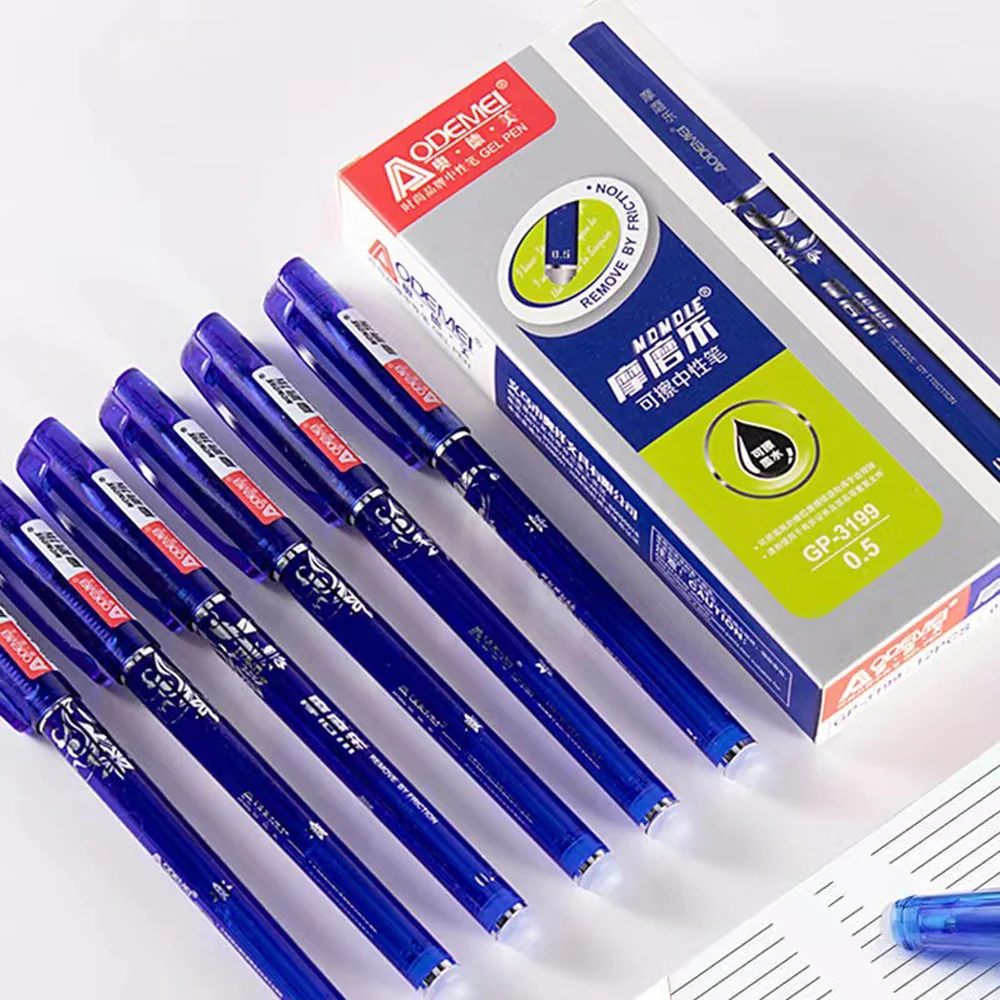 

50 Pcs/Set Erasable Pen 0.5mm Black Blue Gel Ink Pen Needle Tip Refill Rod Office School Student Writing Painting Stationery