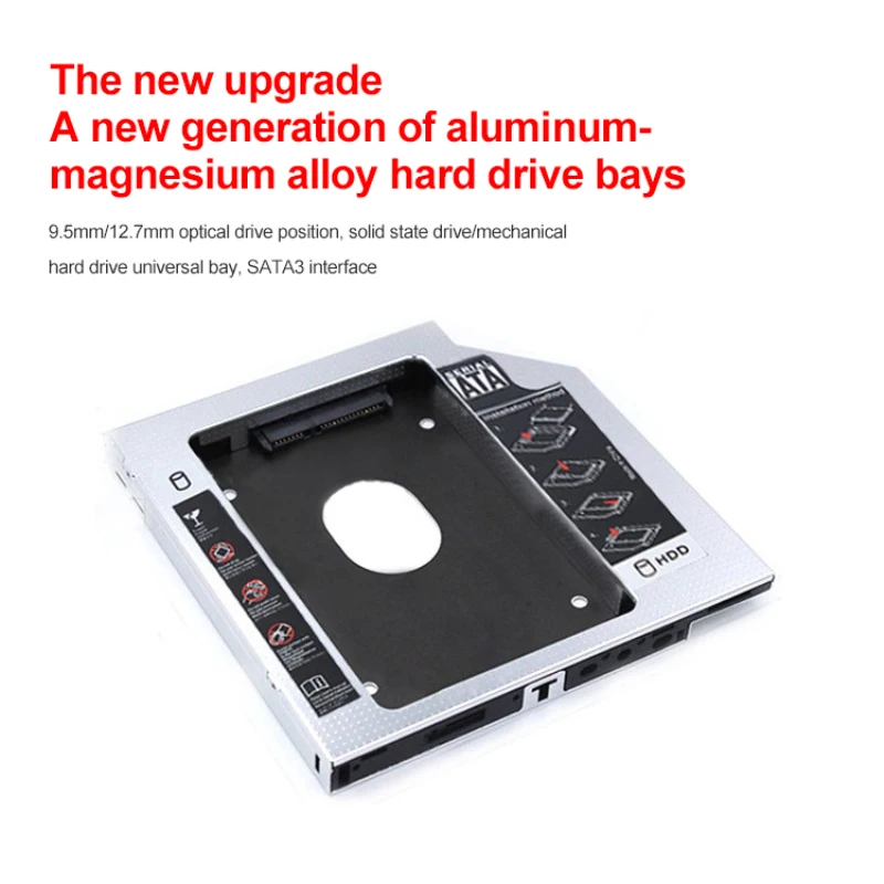 2.5 ġ SSD DVD -ROM Ŭ  ϵ ũ ̺ SATA 3.0, ˷̴ 2  HDD ĳ, 9.5mm, 12.7mm, 9.5mm