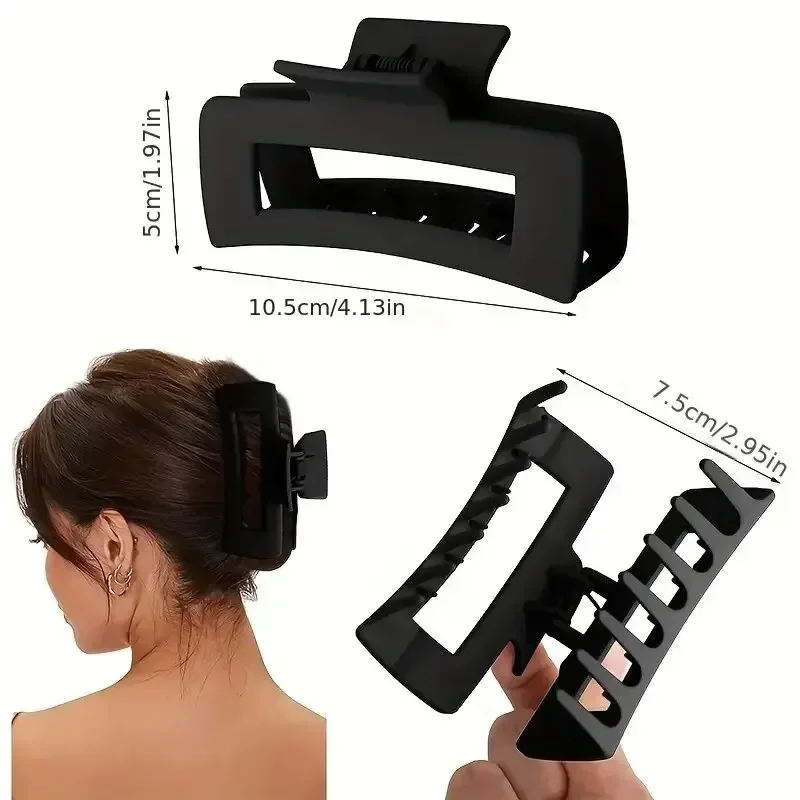 4pcs Shark Jaw hair claw Clips Extra-Large Non-Slip Hold for Thick Hair Solid Color Accessories Set, Ponytail Tools
