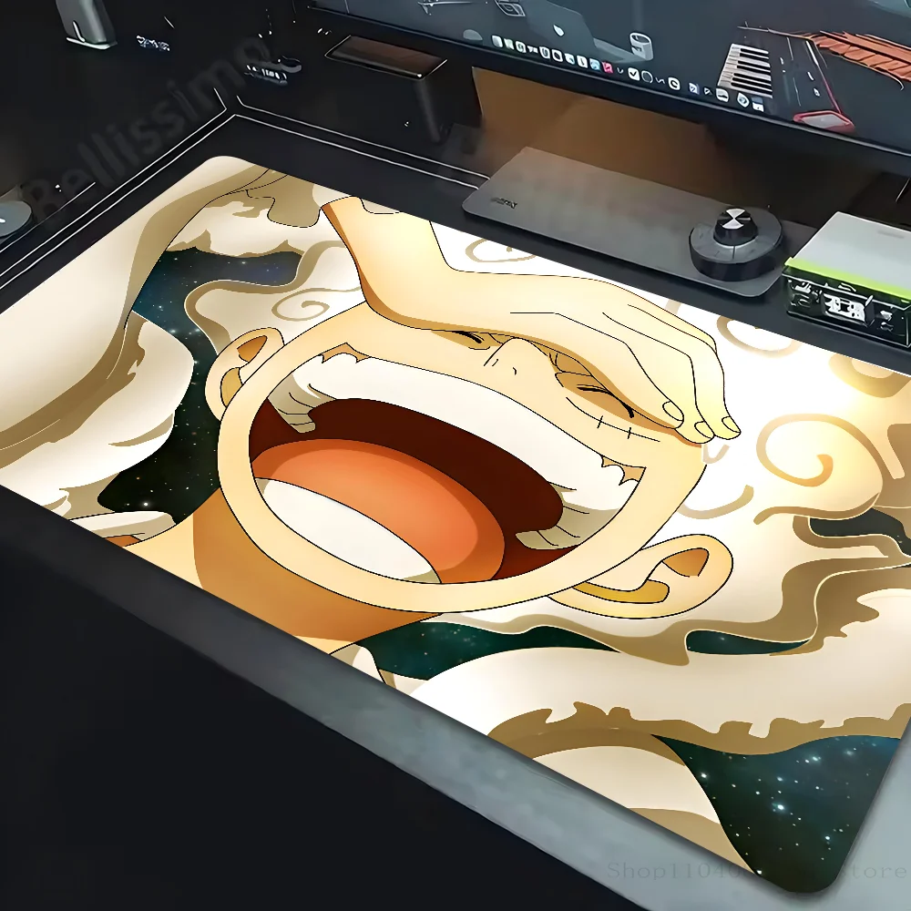 Anime One Piece Gear-5 L-Luffy Mouse Pad Large Mouse Mat Pink Office Desk Mat Laptop Gaming Large Mousepad 4