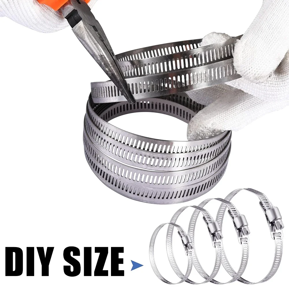 Adjustable Large Hose Clamps | Worm Gear Stainless Steel Clamps For Heavy-Duty Hose & Pipe Connections